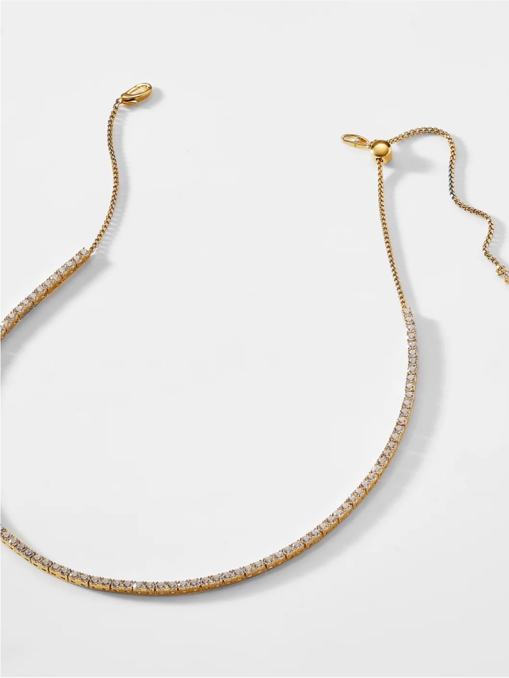 Nadri Gold Love All Adustable Tennis Necklace